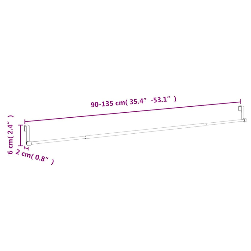 Binari per Tende Telescopici, Set da 2 pz Bianco e Argento in Alluminio (90-135 cm) - Image 6 of 6