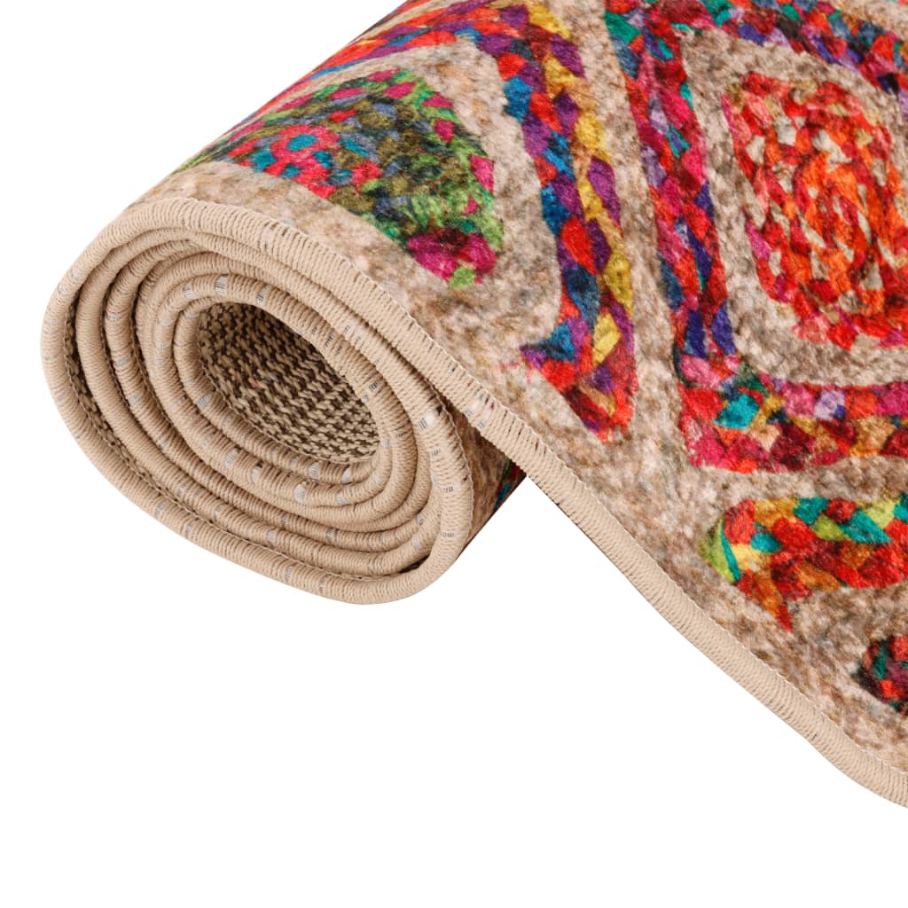 Tappeto Multicolore Lavabile in Velluto 80x150 cm con Base Antiscivolo - Image 19 of 35
