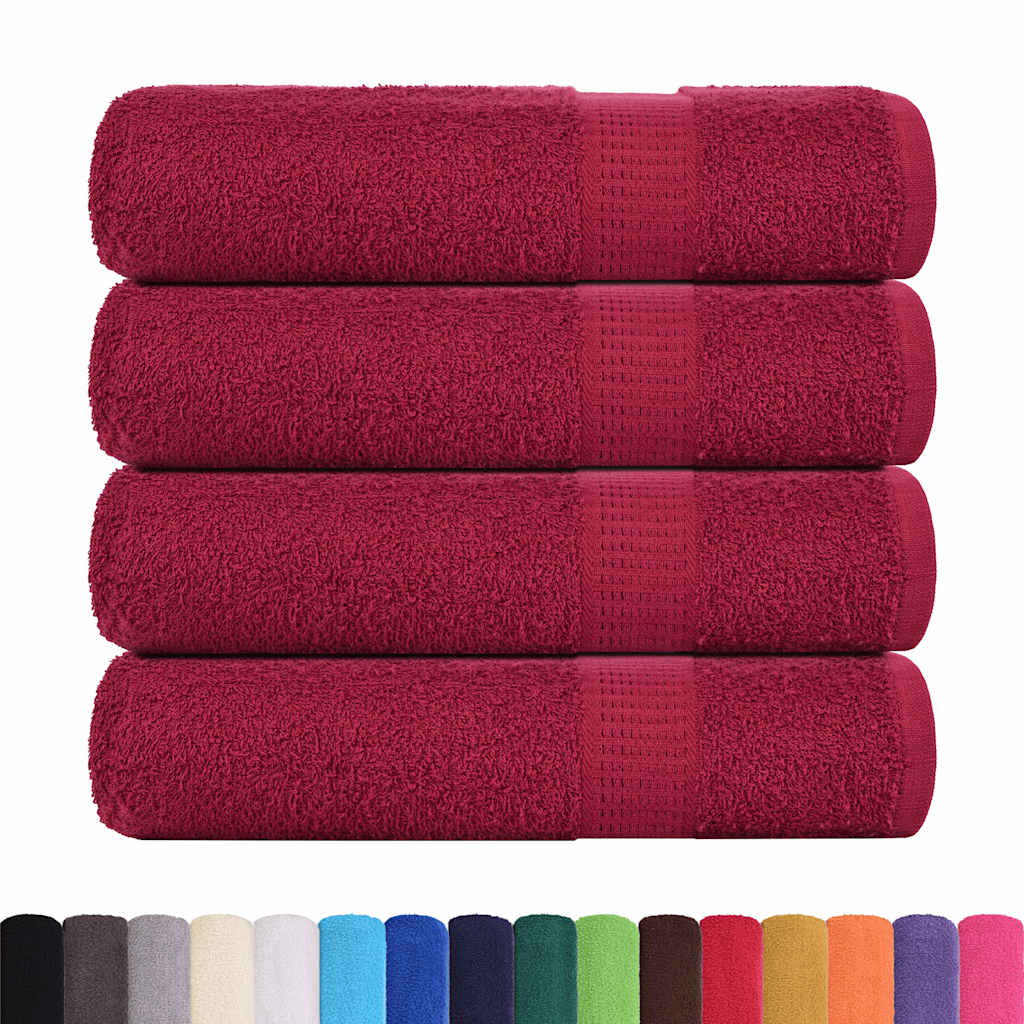 vidaXL Asciugamani da bagno FROGN 4 pz Bordeaux 100x150 cm 360 g/m² - Image 1 of 5