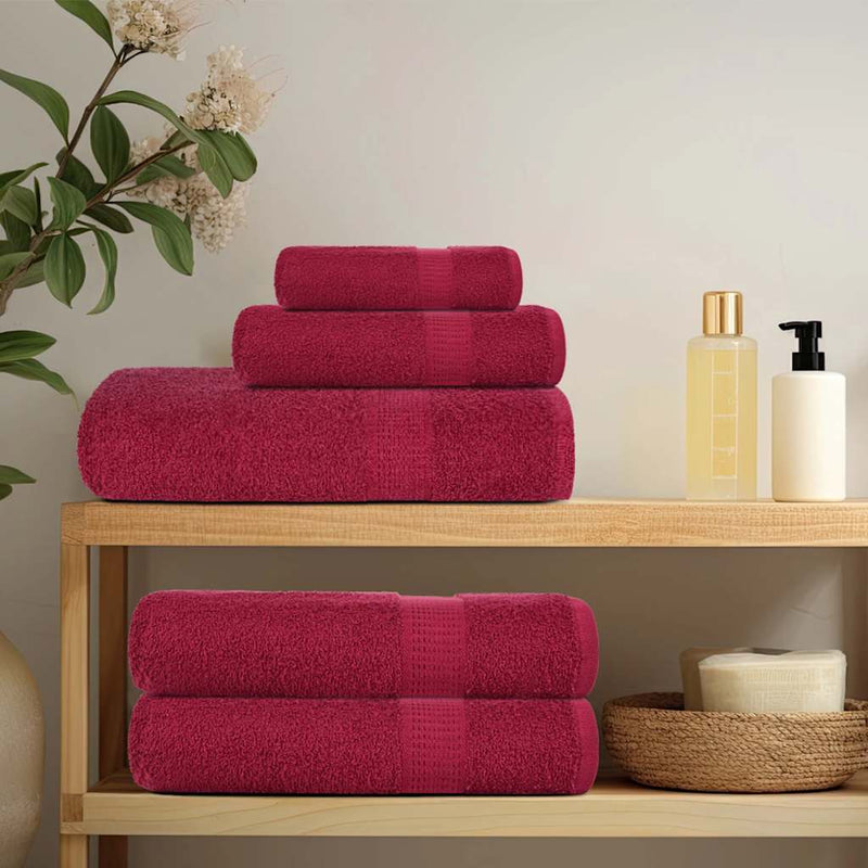 vidaXL Asciugamani da bagno FROGN 4 pz Bordeaux 100x150 cm 360 g/m² - Image 2 of 5