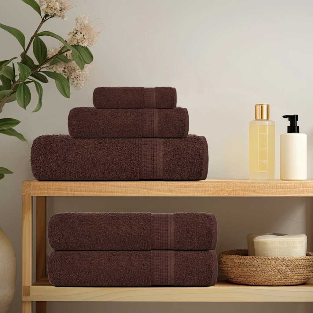 vidaXL Asciugamani FROGN in Cotone 360 g/m² 30x30 cm Marrone (Set da 2) - Image 3 of 10