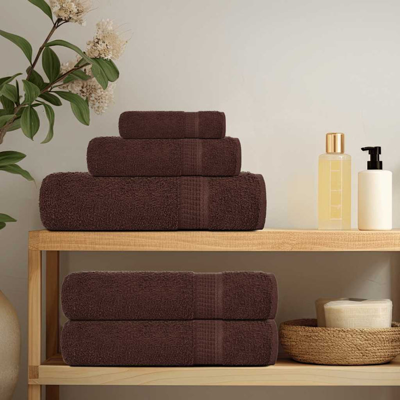 vidaXL Asciugamani FROGN 10 pz Marrone 30x30 cm 360 g/m² - Image 2 of 5