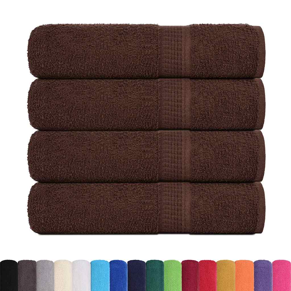 vidaXL Asciugamani FROGN in Cotone 360 g/m² 50x100 cm Marrone (Set di 4) - Image 1 of 10