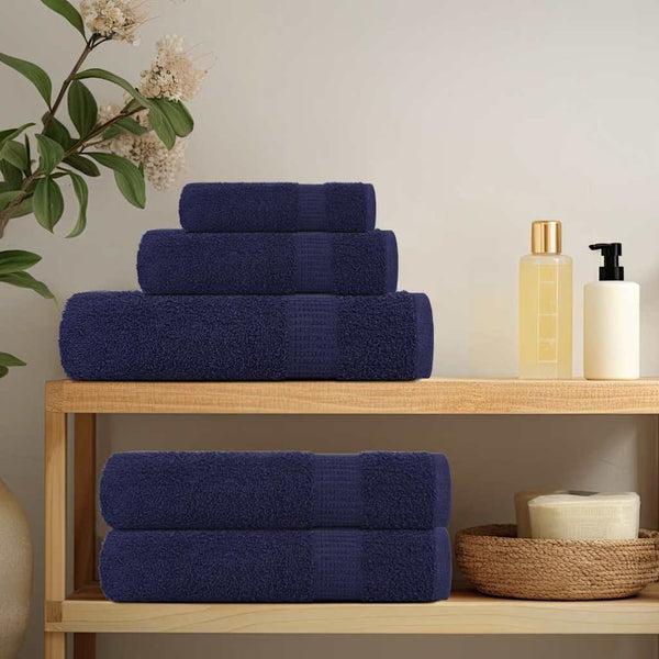 Asciugamani per ospiti FROGN 4 pz Blu navy 30x50 cm 360 g/m² - immagine 2 | SolPatio