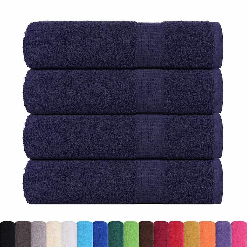 vidaXL Asciugamani da bagno FROGN 4 pz Blu navy 100x150 cm 360 g/m² - Image 1 of 5