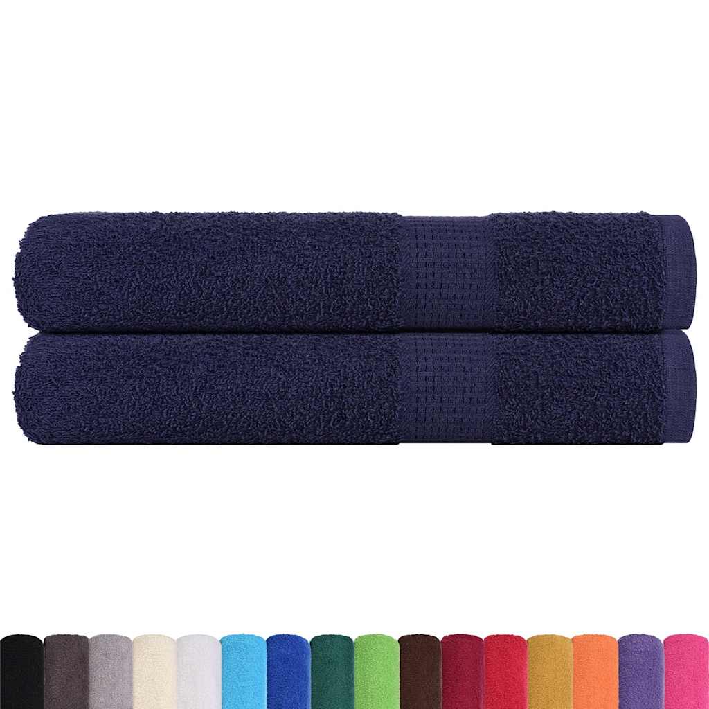 vidaXL Asciugamani per sauna FROGN 2 pezzi blu navy 80x200 cm 360 g/m² - Image 1 of 5
