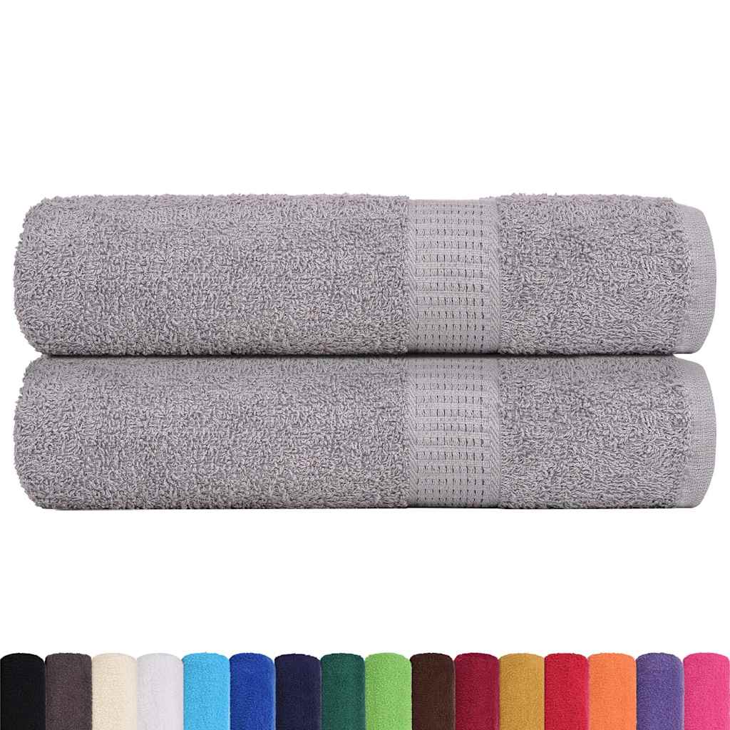 vidaXL Asciugamani da doccia FROGN 2 pz Grigio 70x140 cm 360 g/m² - Image 1 of 5