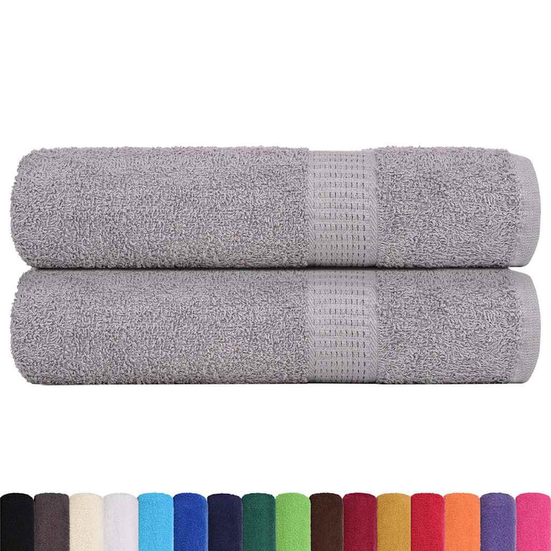 vidaXL Asciugamani da doccia FROGN 2 pz Grigio 70x140 cm 360 g/m² - Image 1 of 5