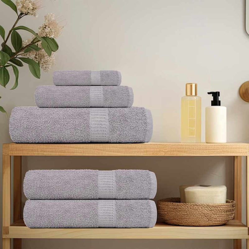 vidaXL Asciugamani da doccia FROGN 2 pz Grigio 70x140 cm 360 g/m² - Image 2 of 5