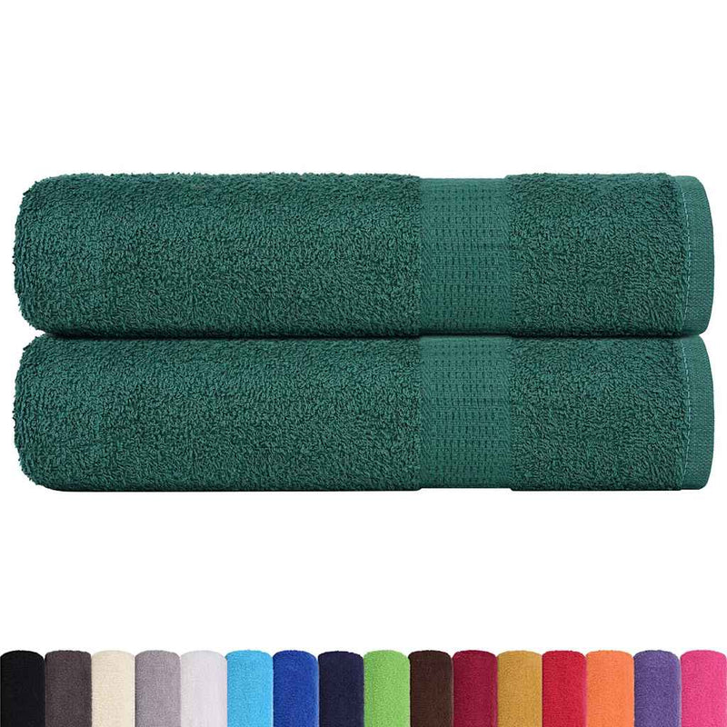 vidaXL Asciugamani da doccia FROGN 2 pz Verde 70x140 cm 360 g/m² - Image 1 of 5