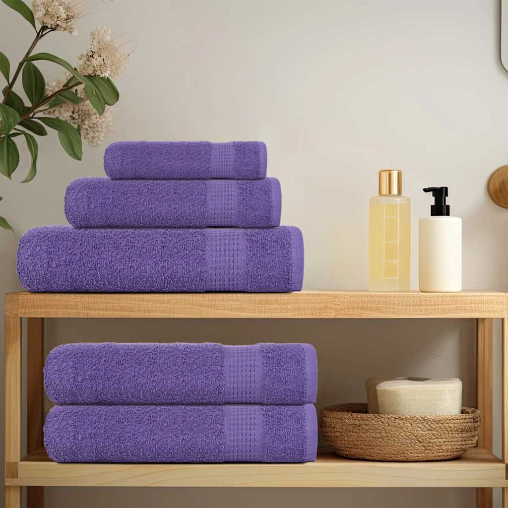 vidaXL Asciugamani per ospiti FROGN 10 pz Viola 30x50 cm 360 g/m² - Image 2 of 5