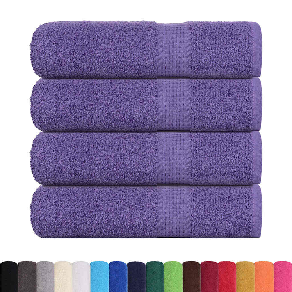 vidaXL Asciugamani da bagno FROGN 4 pz Viola 100x150 cm 360 g/m² - Image 1 of 5
