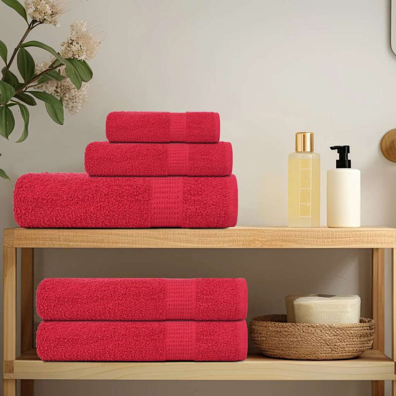 vidaXL Asciugamani FROGN 4 pz Rosso 50x100 cm 360 g/m² - Image 2 of 5