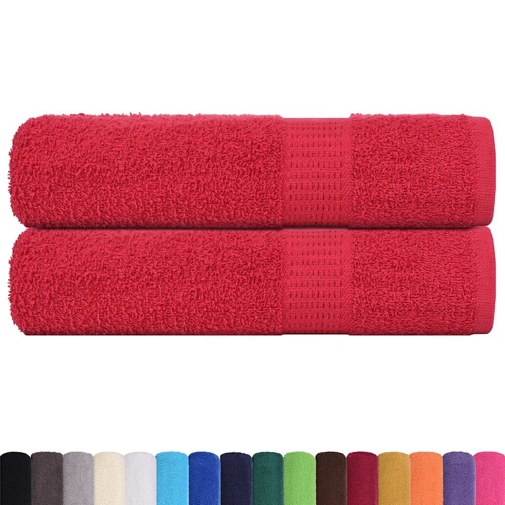 vidaXL Asciugamani da bagno FROGN 2 pz Rosso 100x150 cm 360 g/m² - Image 1 of 5