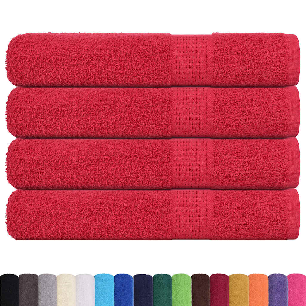Asciugamani per sauna 100% Cotone 360 g/m² 80×200 cm Rosso (4 pezzi) - Image 1 of 5