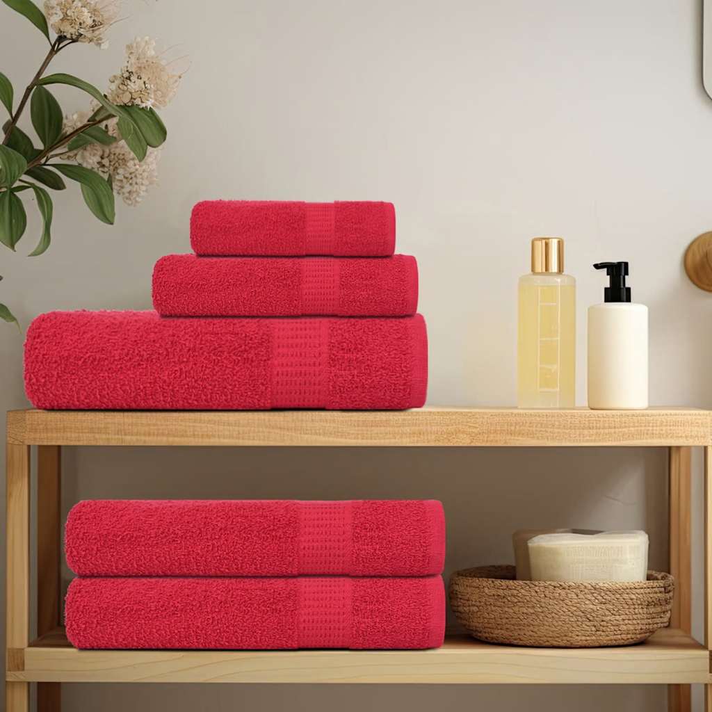 vidaXL Asciugamani per sauna FROGN 4 pezzi Rosso 80x200 cm 360 g/m² - Image 2 of 5