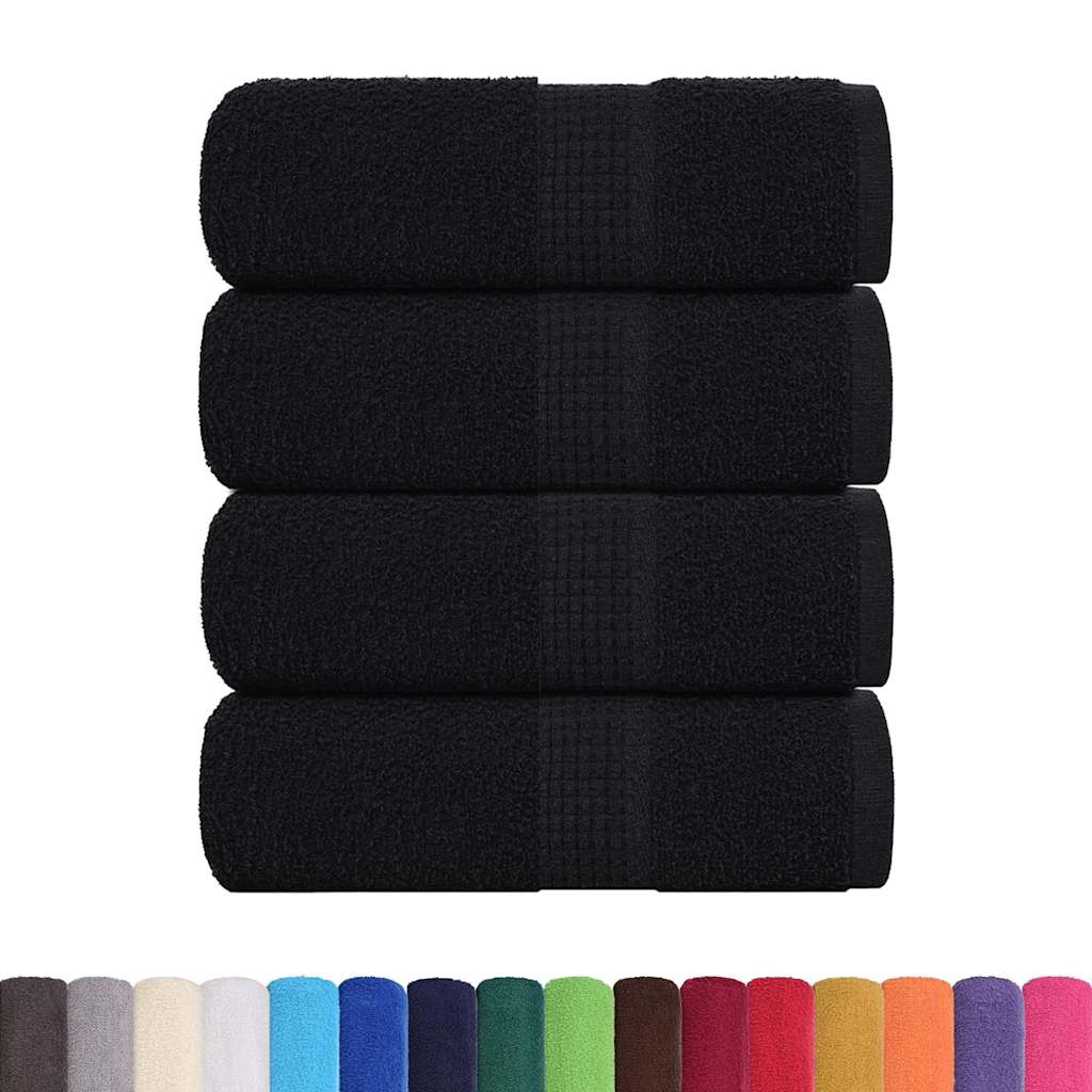 vidaXL Asciugamani per ospiti FROGN 4 pz Nero 30x50 cm 360 g/m² - Image 1 of 5
