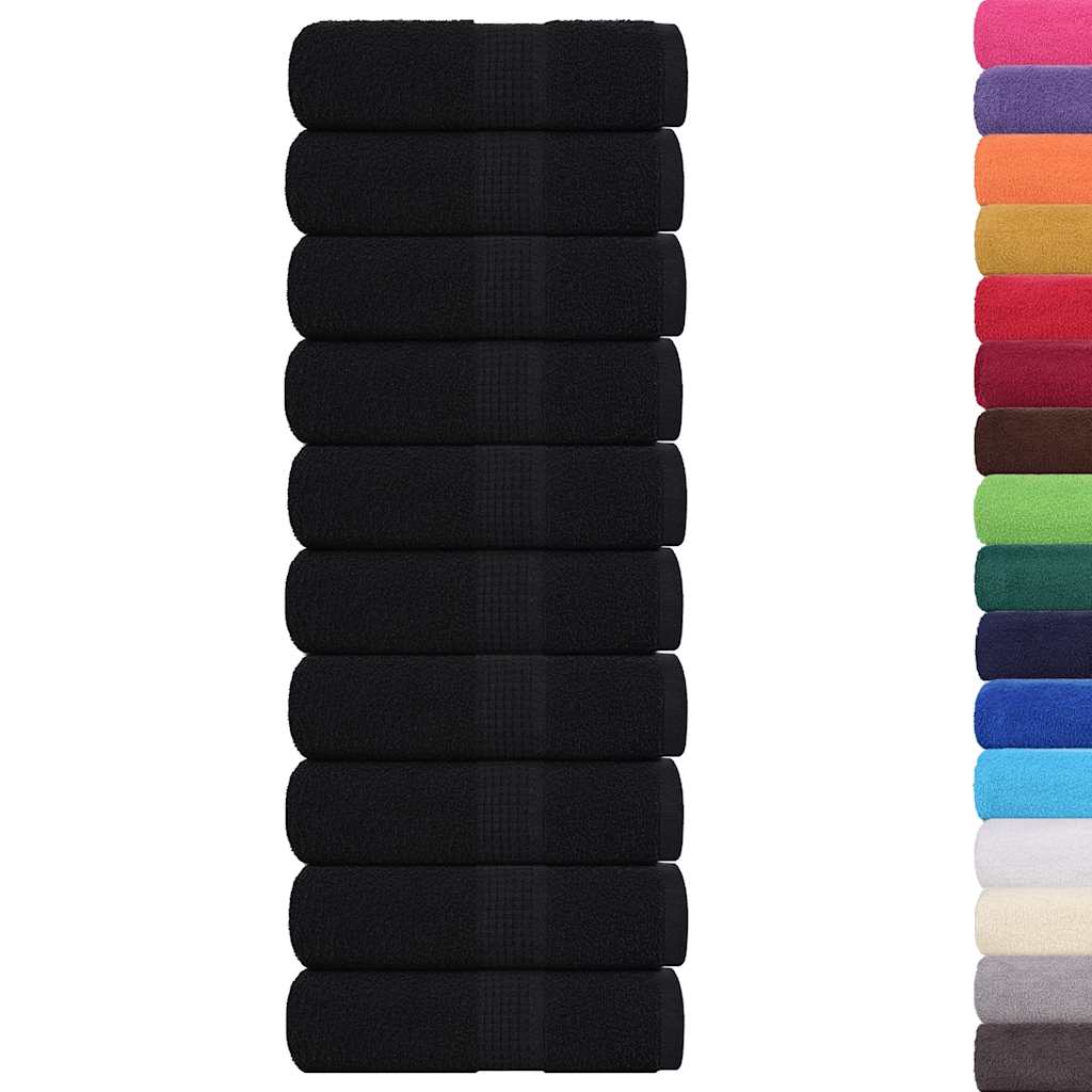 vidaXL Asciugamani per ospiti FROGN 10 pz Nero 30x50 cm 360 g/m² - Image 1 of 5