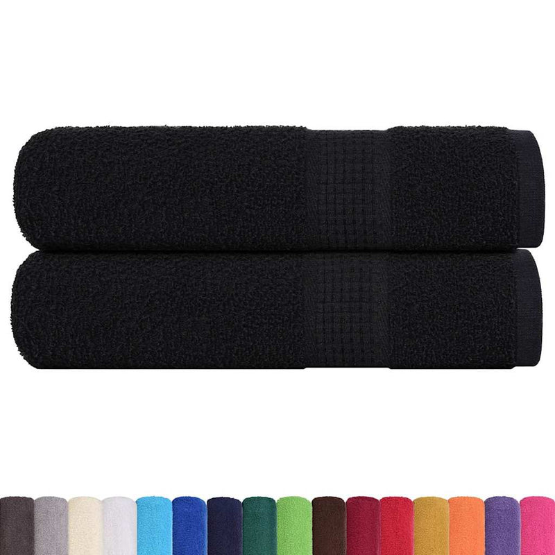 vidaXL Asciugamani da doccia FROGN 2 pz Nero 70x140 cm 360 g/m² - Image 1 of 5