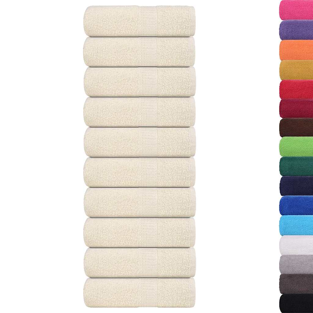 vidaXL Asciugamani per ospiti FROGN 10 pz Crema 30x50 cm 360 g/m² - Image 1 of 5
