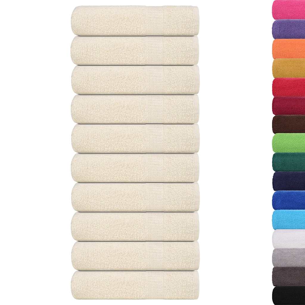 vidaXL Asciugamani da doccia FROGN 10 pz Crema 70x140 cm 360 g/m² - Image 1 of 5