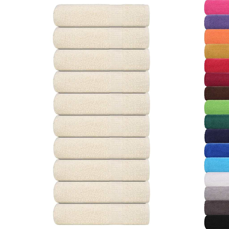 vidaXL Asciugamani da doccia FROGN 10 pz Crema 70x140 cm 360 g/m² - Image 1 of 5