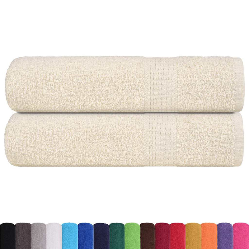 vidaXL Asciugamani da bagno FROGN 2 pz Crema 100x150 cm 360 g/m² - Image 1 of 5
