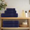 vidaXL Set di asciugamani 8 pezzi FROGN blu navy 360 g/m² - Image 2 of 5