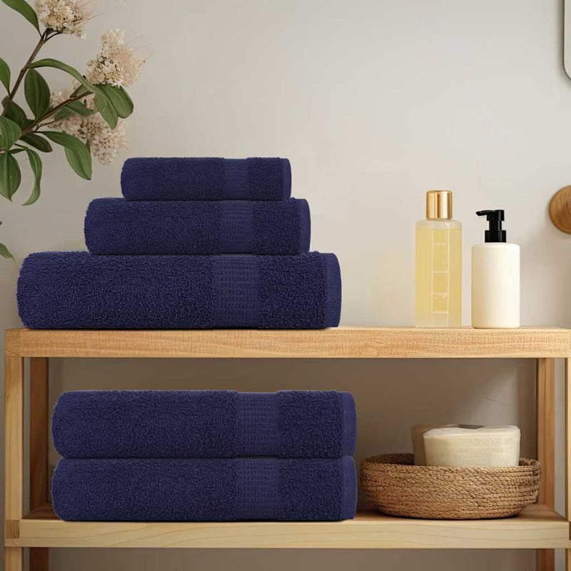 vidaXL Set di asciugamani 8 pezzi FROGN blu navy 360 g/m² - Image 2 of 5