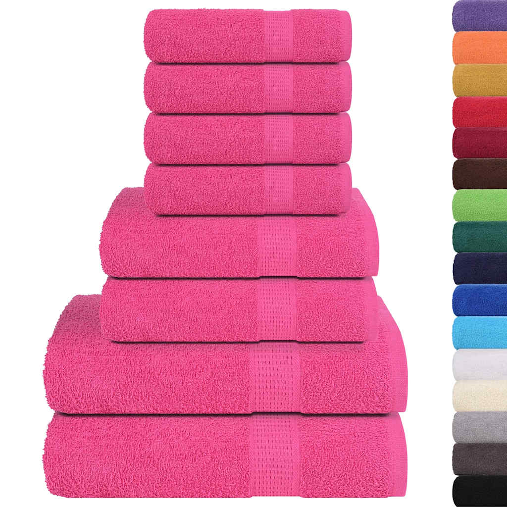 vidaXL Set di asciugamani 8 pezzi FROGN Rosa 360 g/m² - Image 1 of 5