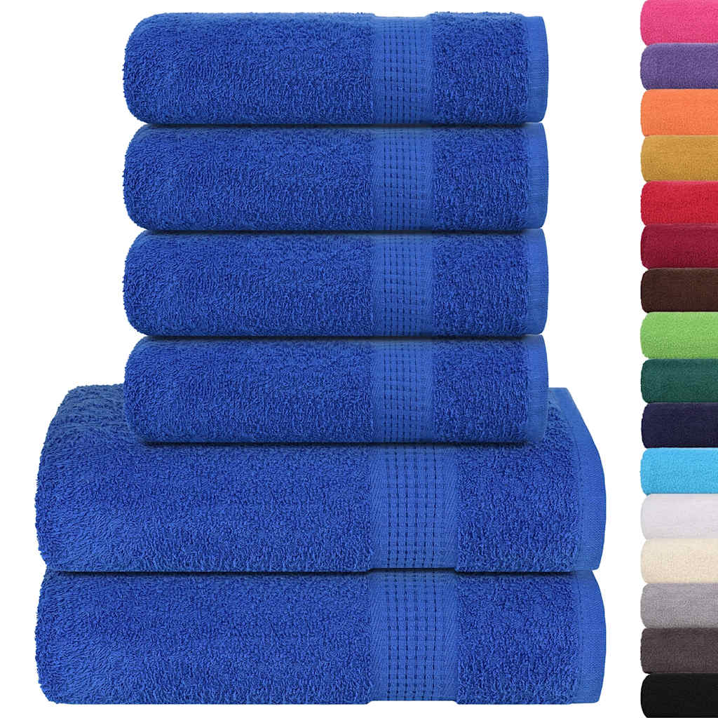 vidaXL Set di asciugamani 6 pezzi FROGN Blu 360 g/m² - Image 1 of 7
