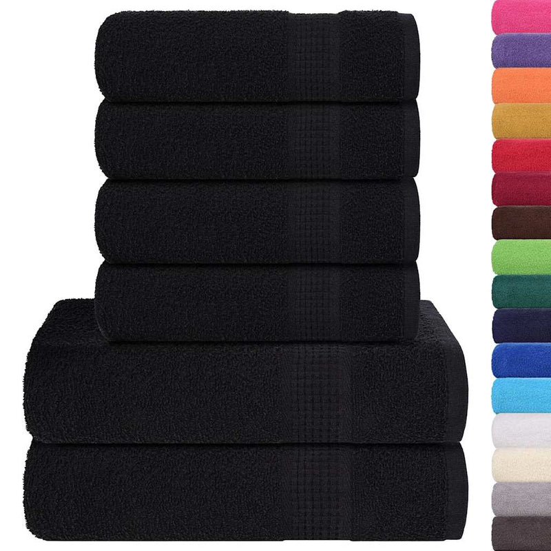 vidaXL Set di asciugamani 6 pezzi FROGN Nero 360 g/m² - Image 1 of 5