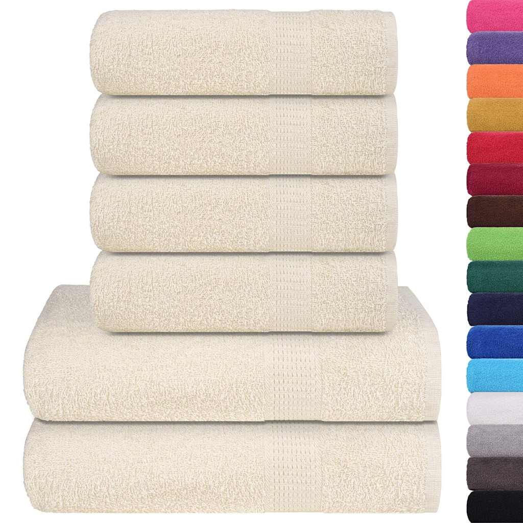 vidaXL Set di asciugamani 6 pezzi FROGN Crema 360 g/m² - Image 1 of 5