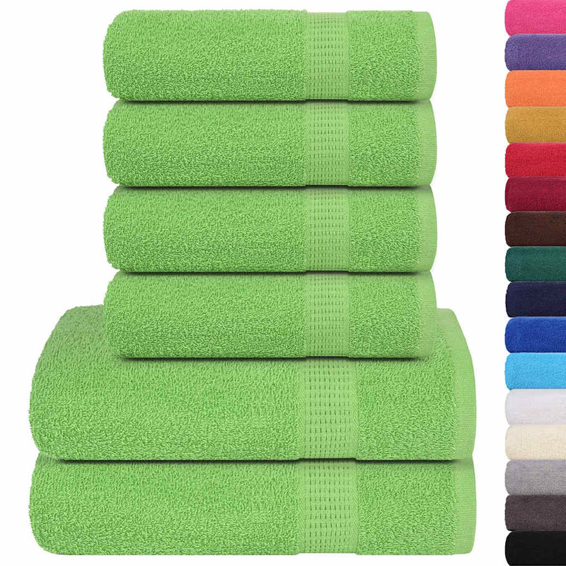 vidaXL Set di asciugamani 6 pezzi FROGN Verde mela 360 g/m² - Image 1 of 5