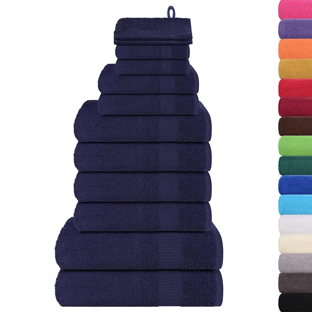 vidaXL Set di asciugamani 12 pezzi FROGN Blu navy 360 g/m² - Image 1 of 5