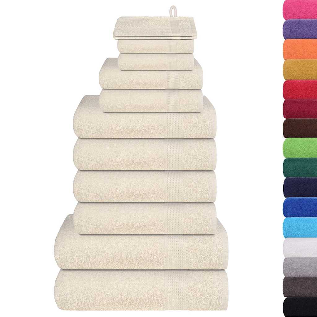 vidaXL Set di asciugamani 12 pezzi FROGN Crema 360 g/m² - Image 1 of 5