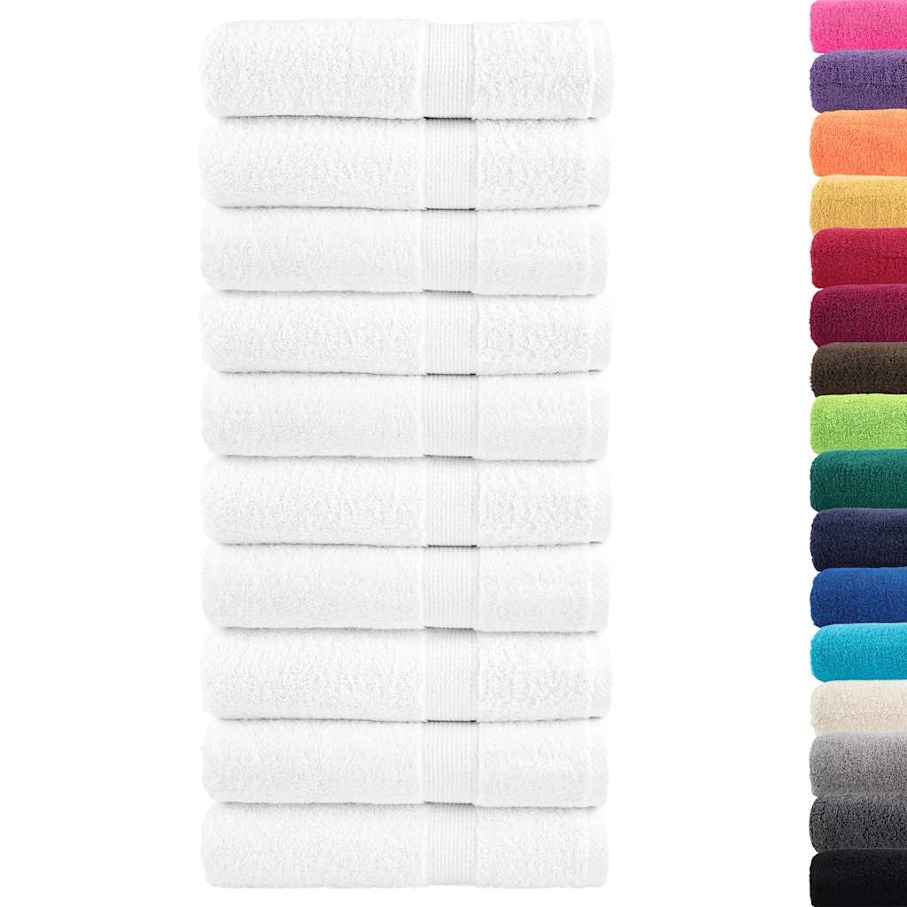 vidaXL Asciugamani da bagno Premium SOLUND 10 pz Bianco 100x150 cm 600 g/m² - Image 1 of 5