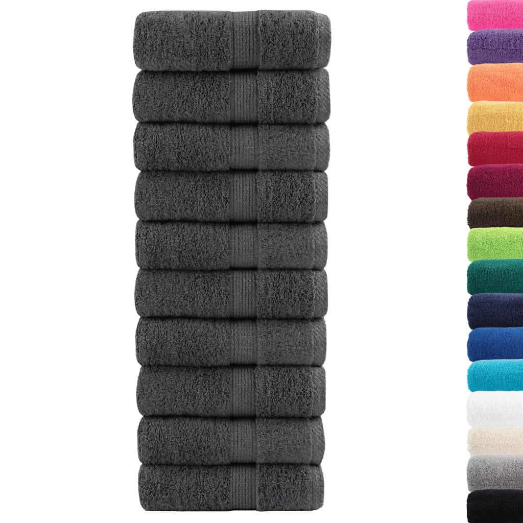 vidaXL Asciugamani Premium SOLUND 10 pz Antracite 30x30 cm 600 g/m² - Image 1 of 5