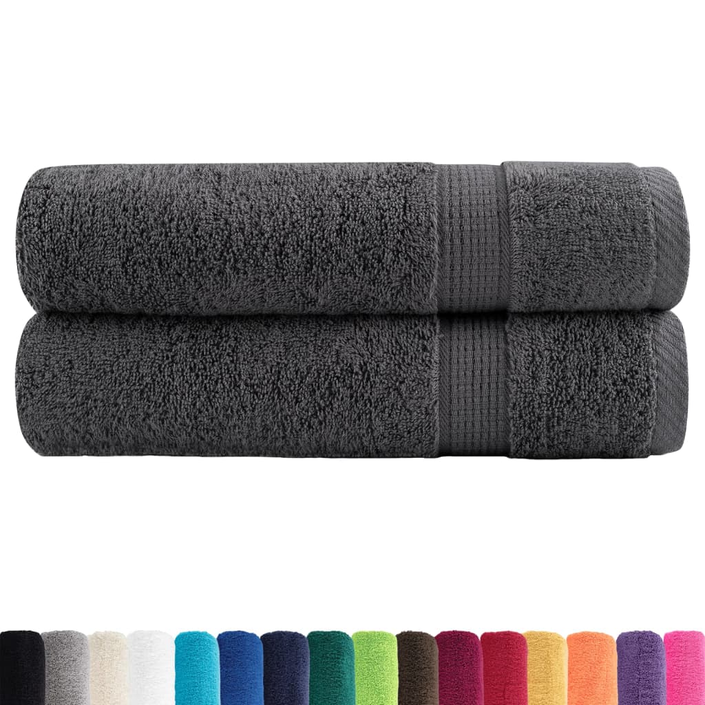 vidaXL Asciugamani Premium SOLUND 2 pz Antracite 50x100 cm 600 g/m² - Image 1 of 5