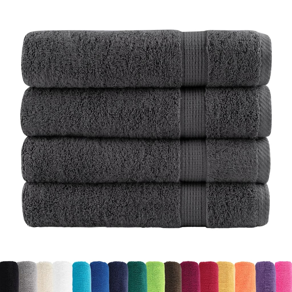 vidaXL Asciugamani Premium SOLUND 4 pz Antracite 50x100 cm 600 g/m² - Image 1 of 5