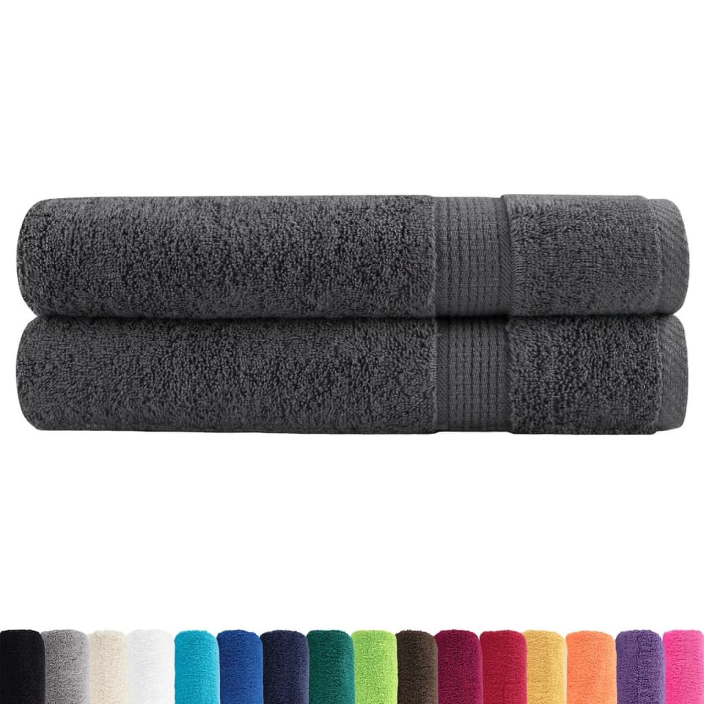 vidaXL Asciugamani Premium SOLUND 2 pz Antracite 100x200 cm 600 g/m² - Image 1 of 5