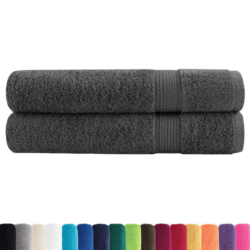 vidaXL Asciugamani Premium SOLUND 2 pz Antracite 100x200 cm 600 g/m² - Image 1 of 5