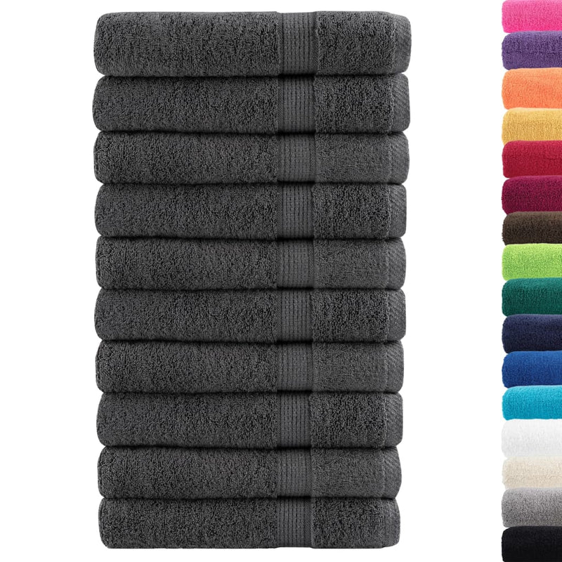 Set 10 Maxi Asciugamani, Antracite 100x200cm in Cotone Premium 600 gsm Certificato OEKO-TEX - Image 1 of 5