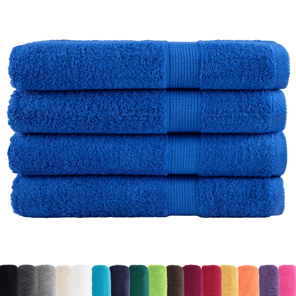 vidaXL Toallas Premium SOLUND 4 unidades Azul 100x200 cm 600 g/m² - Image 1 of 20