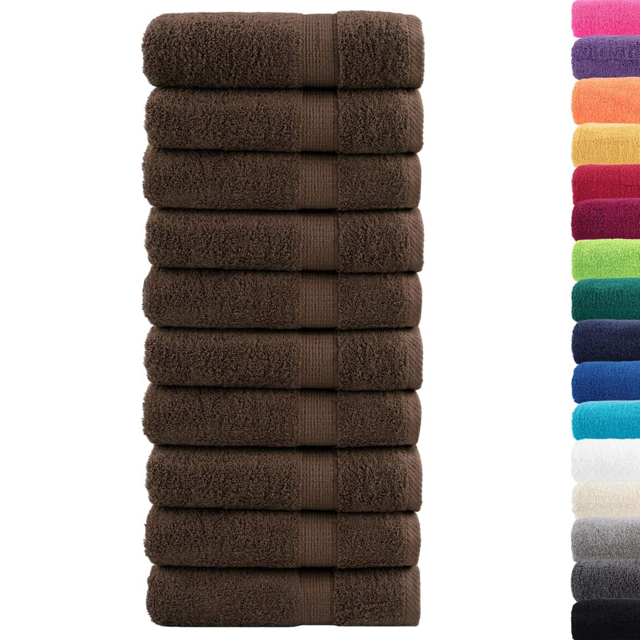 Asciugamani Premium SOLUND 10 pz Marrone 50x100 cm 600 g/m² - immagine 1 | SolPatio