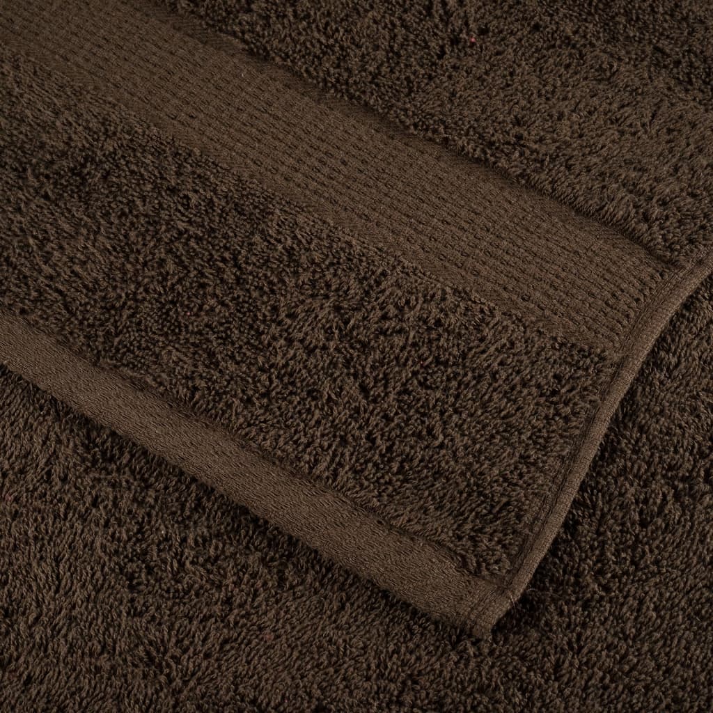vidaXL Asciugamani da doccia premium SOLUND 10 pezzi Marrone 70x140 cm 600 g/m² - Image 4 of 5