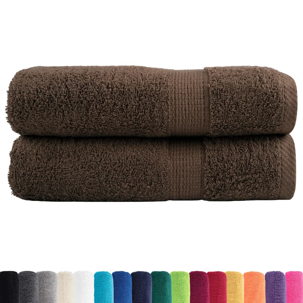 vidaXL Asciugamani da bagno Premium SOLUND 2 pz Marrone 100x150 cm 600 g/m² - Image 1 of 5