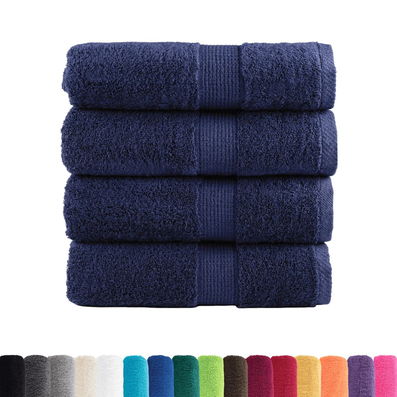 vidaXL Asciugamani Premium SOLUND 4 pz Blu Navy 30x30 cm 600 g/m² - Image 1 of 5