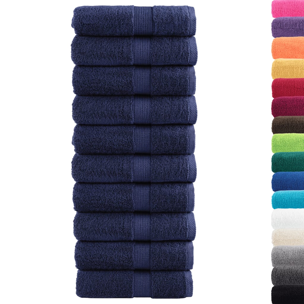 vidaXL Asciugamani per ospiti Premium SOLUND 10 pz Blu navy 30x50 cm 600 g/m² - Image 1 of 5