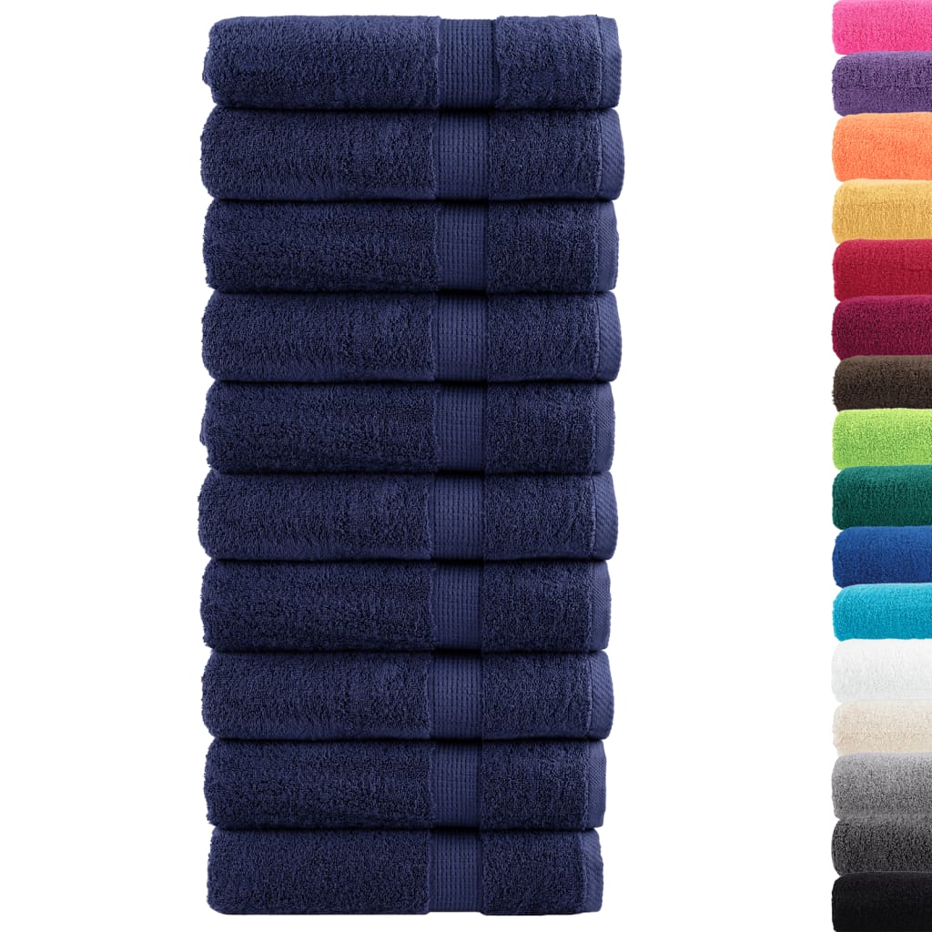 vidaXL Asciugamani da bagno Premium SOLUND 10 pz Blu navy 100x150 cm 600 g/m² - Image 1 of 5